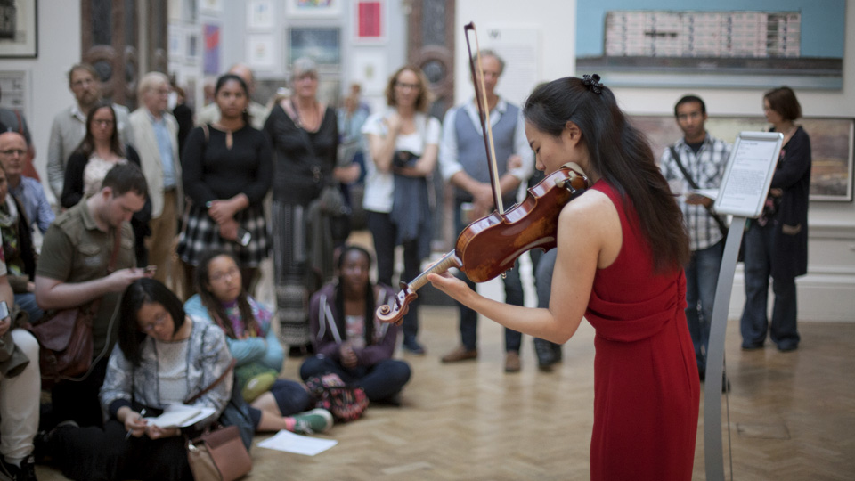 RCM violinist performing at the Royal Academy of ArtsTest
